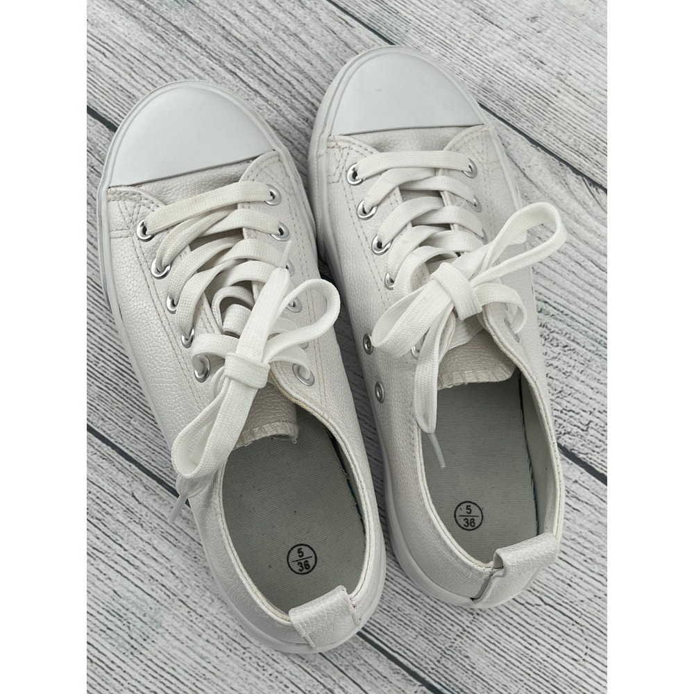 White Sneakers Women's Casual Shoes Lace Up Comfort Fashion Sneakers